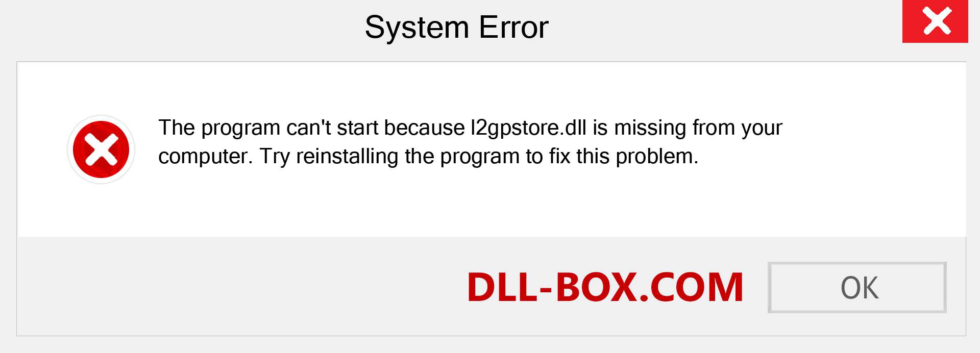  l2gpstore.dll file is missing?. Download for Windows 7, 8, 10 - Fix  l2gpstore dll Missing Error on Windows, photos, images